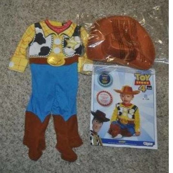 Toddler Disney Toy Story Woody Halloween Costume 12/18 mths Jumpsuit & Hat Boys - Picture 4 of 5